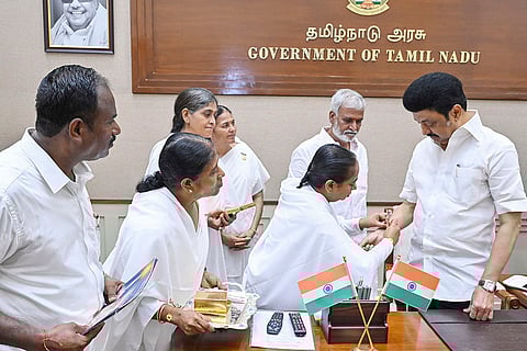 Raksha Bandhan celebration: Brahmakumaris tie 'rakhi' to Tamil Nadu Chief Minister MK Stalin in Chennai